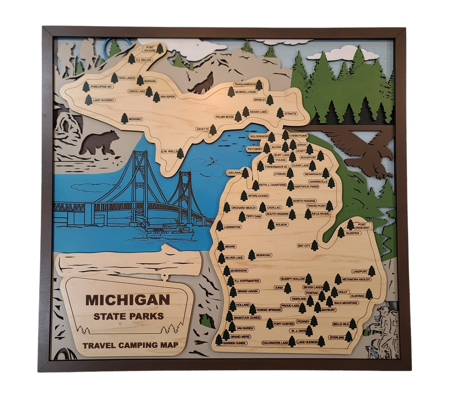 Michigan State Park Map (23.5" x 25")