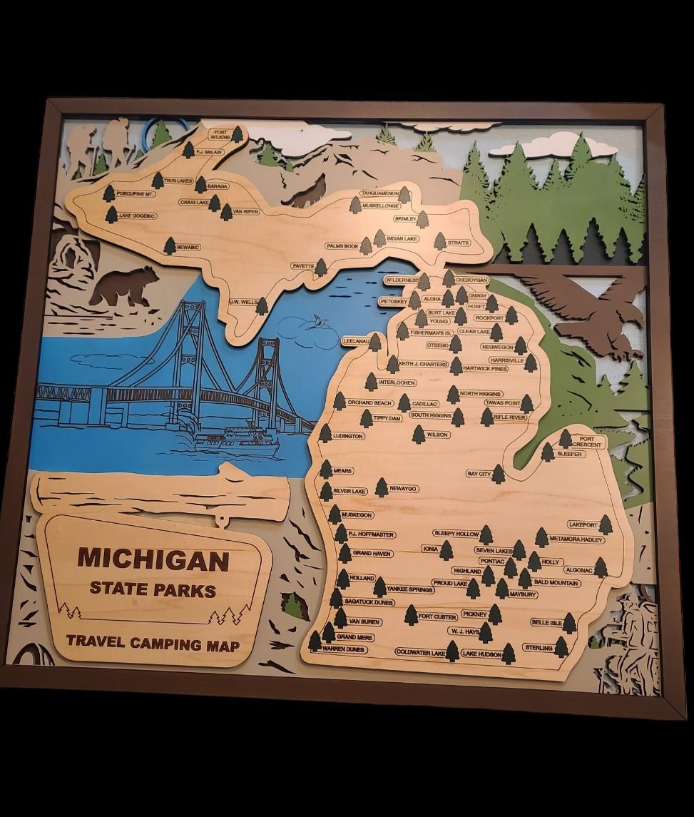 Michigan State Park Map (23.5" x 25")