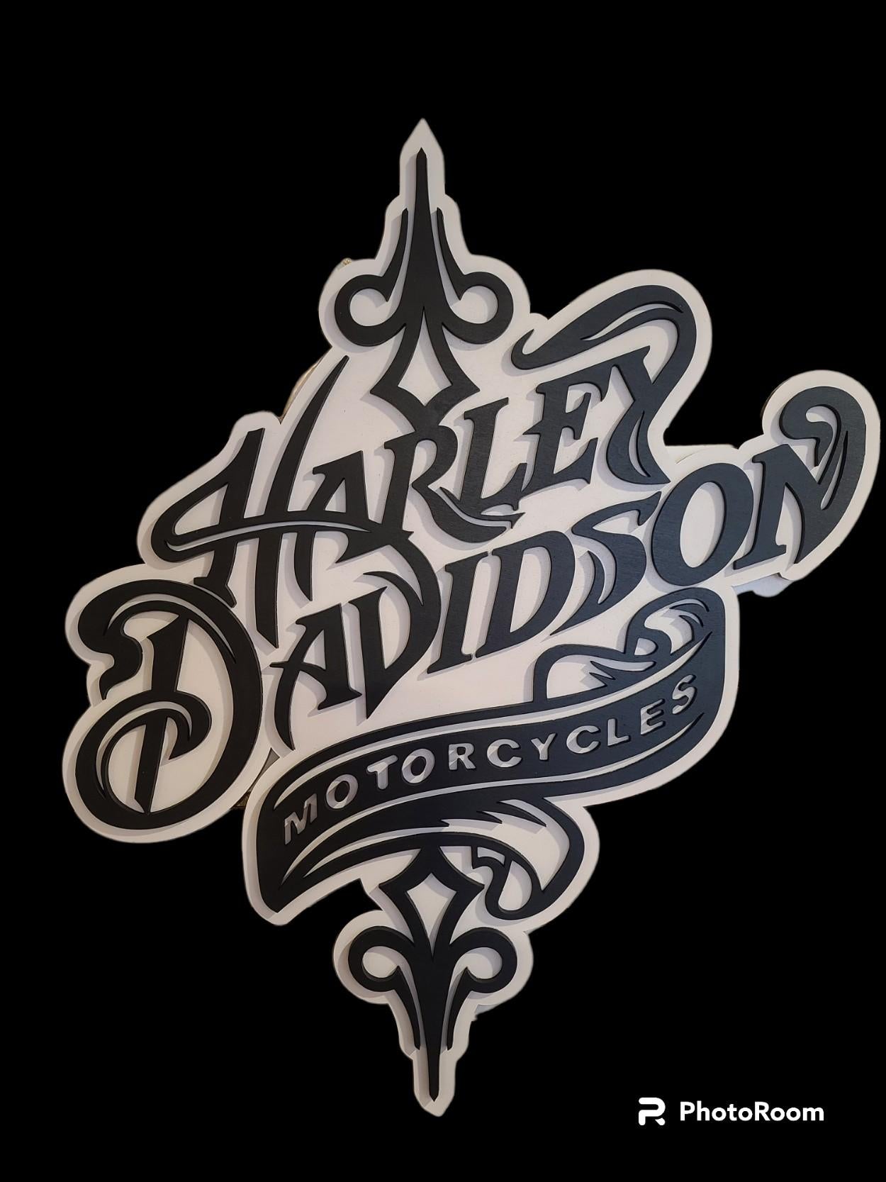Harley Davidson Black & White (24" x 20")