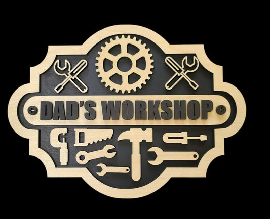 Dads Workshop (Black Backgrd - 11.5 x 16")