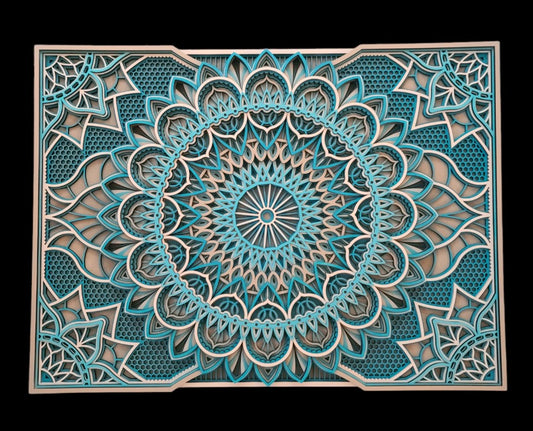 Turquoise & Tan Mandala - Large